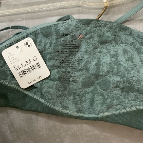 #84 NWT Free People Love Your Way Longline Bralette In Washed Army Size M-L - Picture 5 of 5